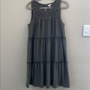 Moss green casual dress
